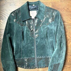 Forest Green Small Cripple Creek Suede Jacket